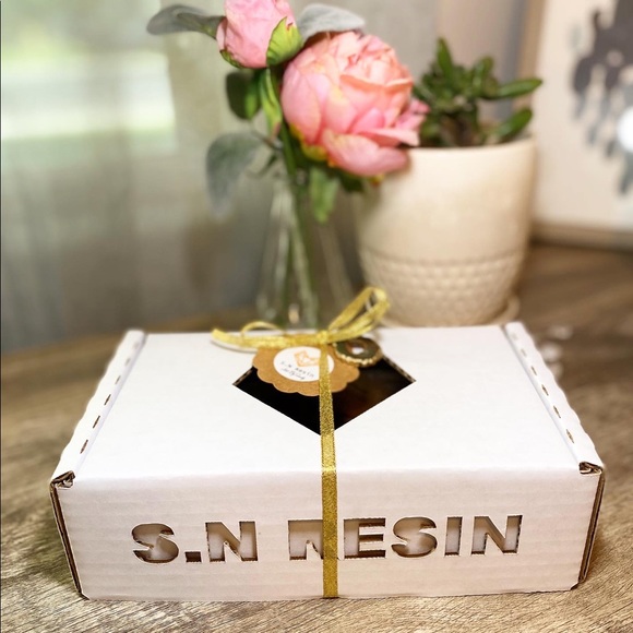 Diamond edge coasters, resin, rose quartz - Picture 7 of 7